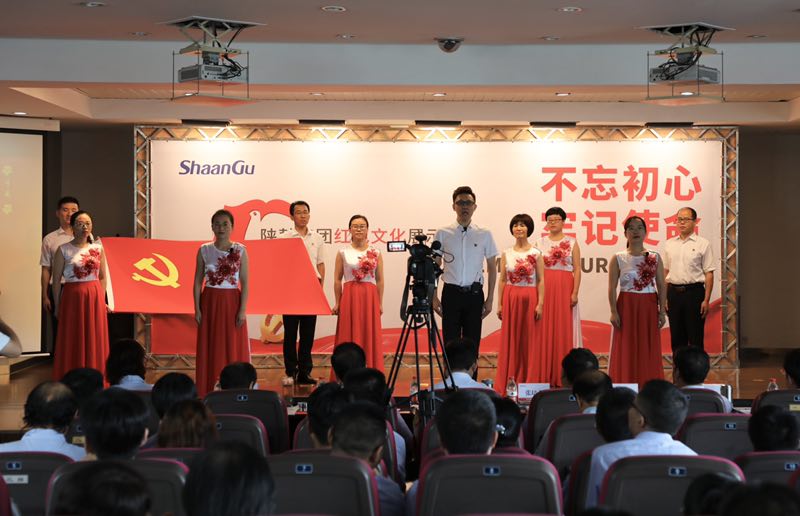 陜鼓戰(zhàn)略黨支部、投資證券黨支部聯(lián)合參賽隊(duì)表演主題朗誦《七月的天空》.jpg